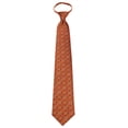 thumbnail image 1 of Mens Orange Pattern Designer Zipper Zip Up Necktie Ties, 1 of 2