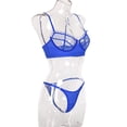 thumbnail image 2 of Conjunto de ropa interior encantadora para mujer, sujetador de encaje con pestañas de malla, regalo, azul real, M Inevent XX000055-11, 2 of 7