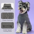thumbnail image 3 of Jersey para perros KYEESE de punto trenzado con cuello alto para perros pequeños, color gris, 3 of 7