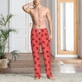 thumbnail image 6 of Lsque Ladybugs On Red Polka Dot Print Men's Pajama Pants, Lounge Pant - Comfortable Home Wear,Elastic Waistband, Stylish Design-XX-Large, 6 of 9