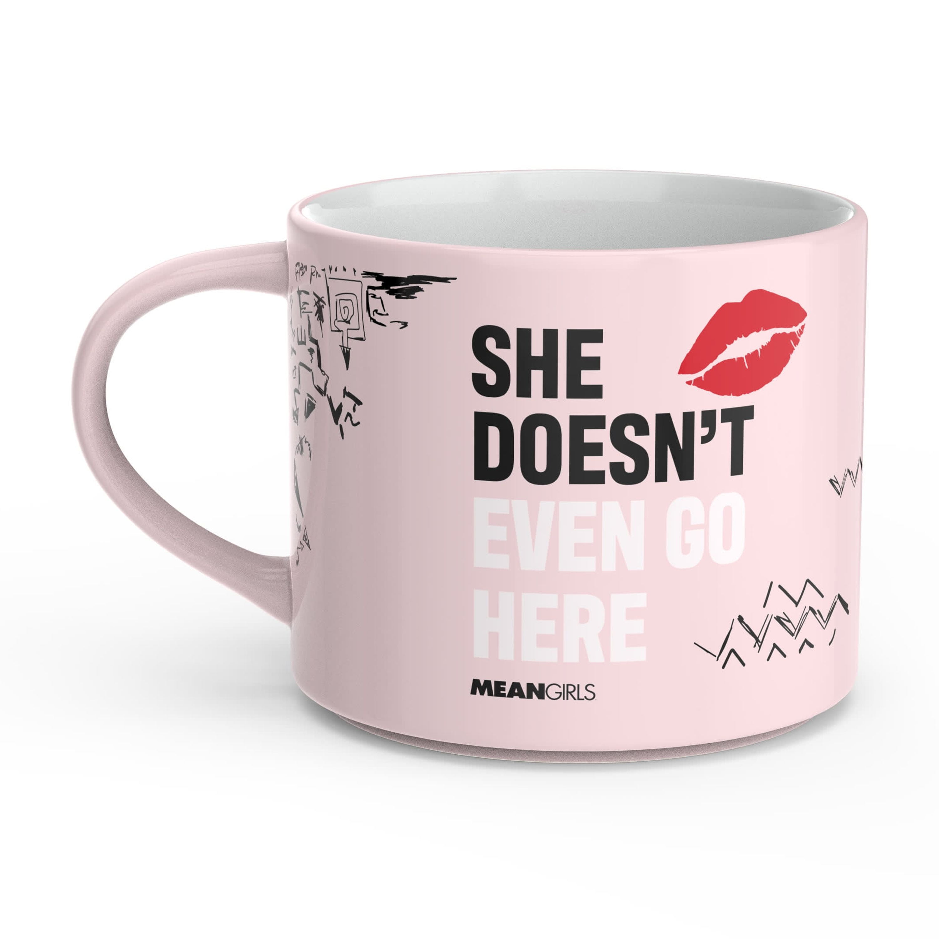 (4 pack) Zak Designs 15oz Modern Mug, Mean Girls