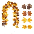 thumbnail image 2 of HOZVOMI Artificial Maple Leaf Wreath, Fall Thanksgiving Garland Decoration for Home Party, Flexible Simulation Rattan for Fireplace Mantel Door Frame Railing Indoor Outdoor Use, 2 of 8