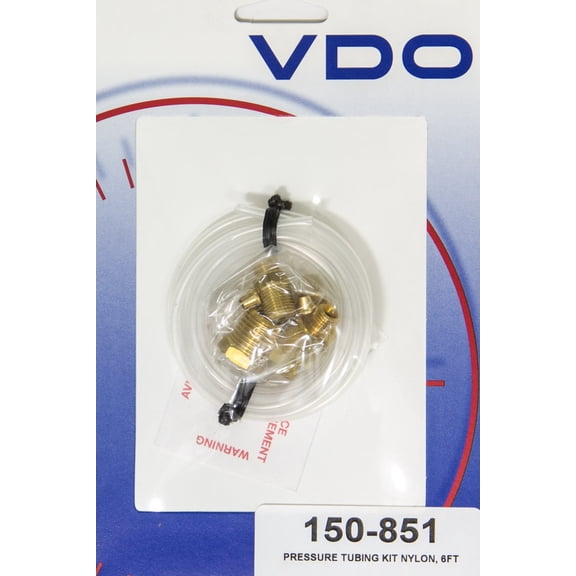 VDO Gauge Tubing - 6 ft - 1/8 in OD - Brass Fittings - Plastic - Kit 150-851