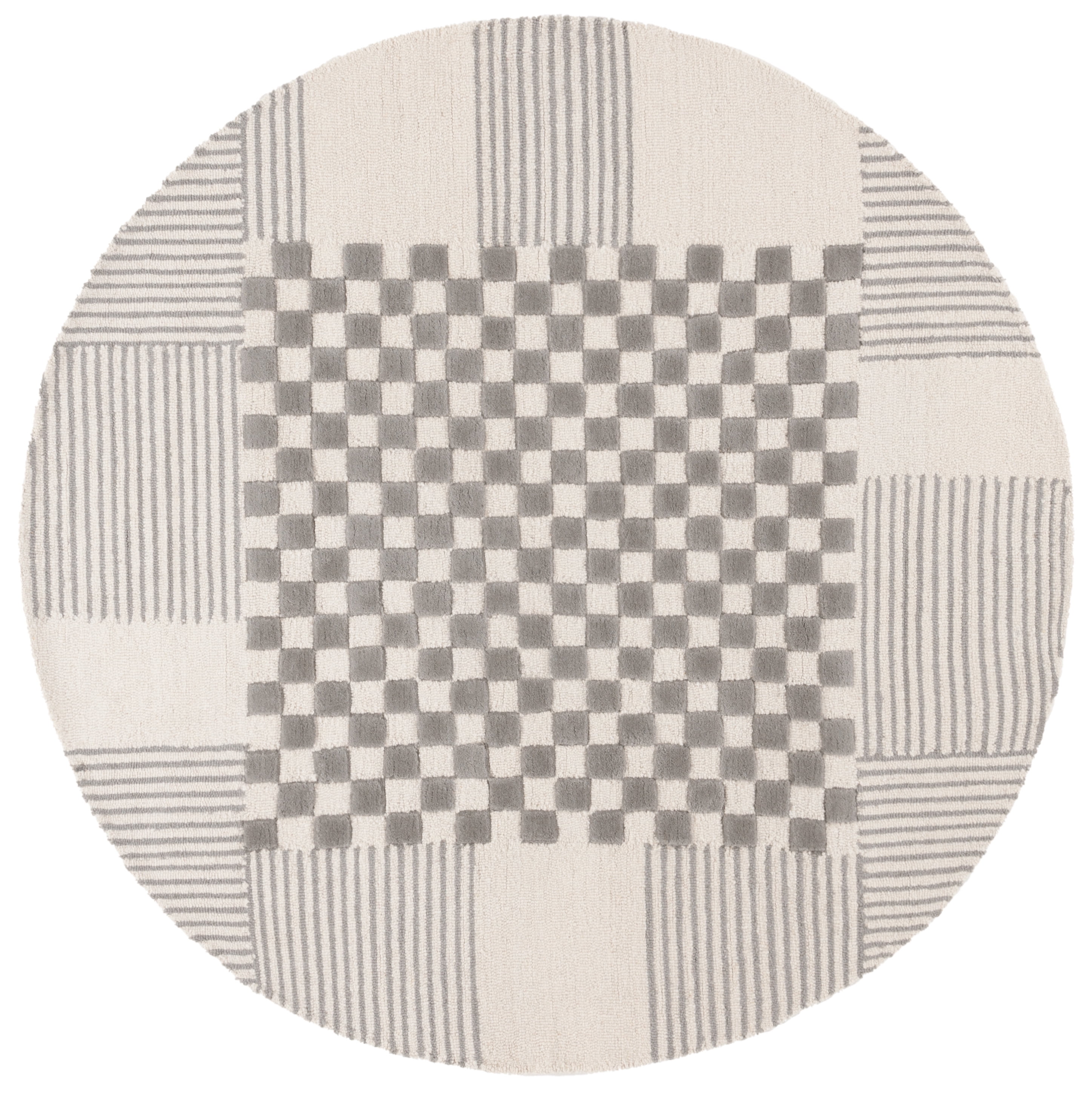 Safavieh Genre Nanette Geometric Area Rug, Gray/Ivory, 6' x 6' Round