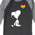 thumbnail image 3 of Peanuts - Snoopy Rainbow Heart - Toddler & Youth Raglan Graphic T-Shirt, 3 of 7