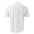 thumbnail image 4 of Designer Spring Summer Men's Casual Solid Color Short Sleeve Shirts Loose Stand Collar Shirts Blouse 2XL, 4 of 4