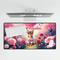 thumbnail image 4 of Hello Valentine’s Day Abyssinian Flower Crown Romantic Pink Floral Desk Mat Full Keyboard Mouse Pad Cat Lover Kitten Owner Gifts Large Mousepad - 00031, 4 of 5
