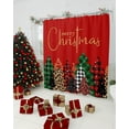 thumbnail image 2 of Merry Christmas Xmas Trees Shower Curtain, 72" x 72", Red Green Black White Plaid Leopard Forest Waterproof Bathroom Curtain Washable Shower Curtain Set with 12 Hooks, 2 of 6