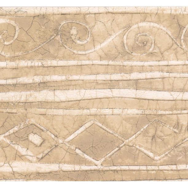 Wallpaper Border Brown White Abstract Wall Border Geometric Design