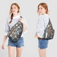 thumbnail image 2 of Hawaiian Print Sling Backpack - Colorful Monstera & Palm Leaf Design Crossbody Bag, Fashionable Multi-Functional Pack, 2 of 4