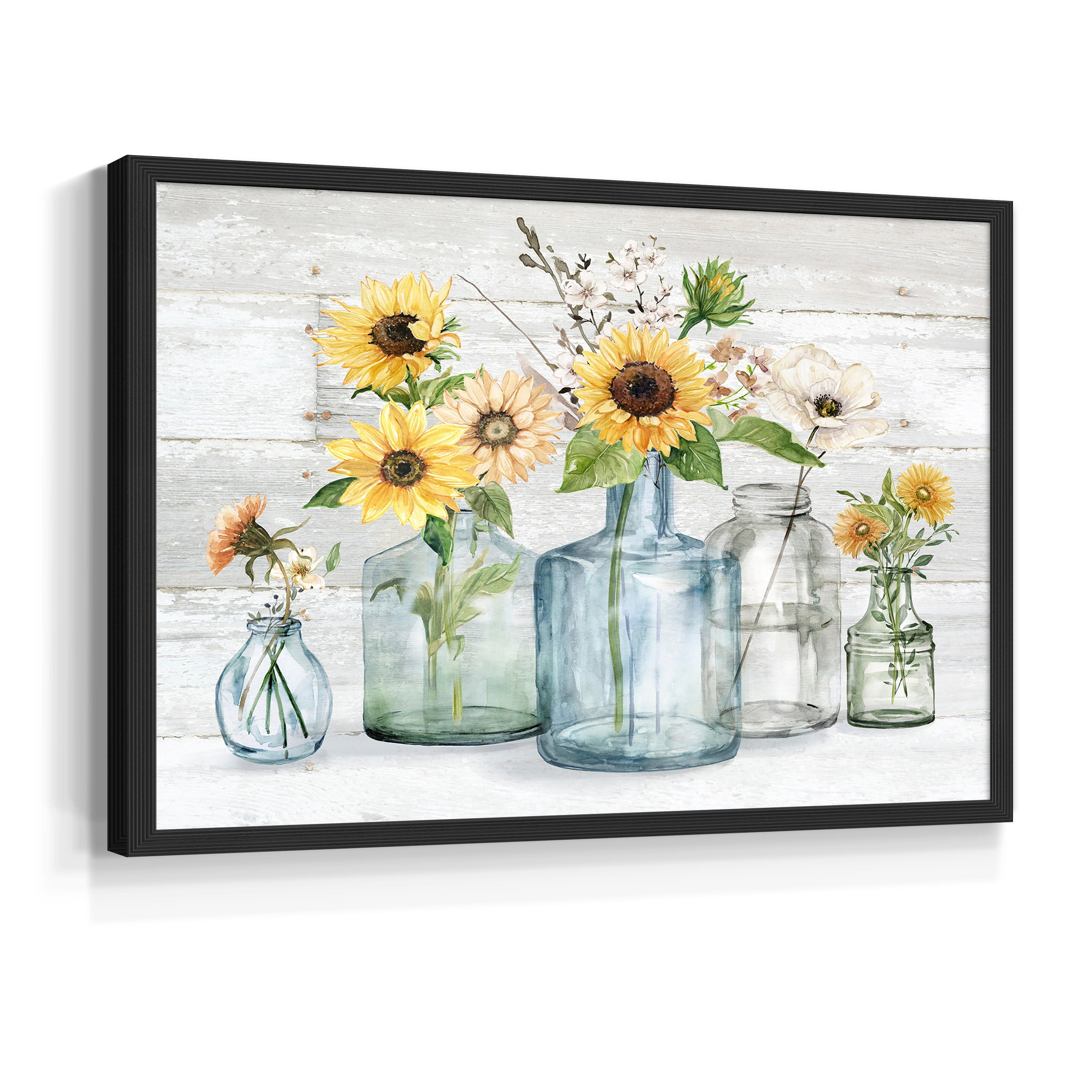 Sunflower Extravaganza by Carol Robinson - Restickable Framed Giclée Print