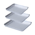 thumbnail image 3 of Luzkey Stainless Steel Baking Sheet Sturdy Construction Multiuse Brushed Surface Rectangular Oven Baking Tray for Cooking Restaurant, 3 of 8