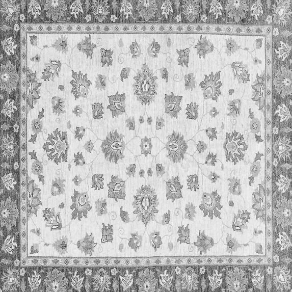 Ahgly Company Indoor Square Oriental Gray Traditional Area Rugs, 4' Square