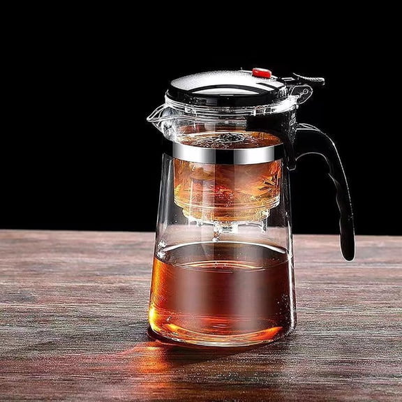 Clear Glass Teapot with Removable Stainless Steel Infuser - Safe Tea Kettle for Blooming Tea, Loose Leaf Tea & Hot Tea Brewing