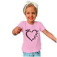 thumbnail image 5 of Penkiiy Toddler Kids Boys Girls Fashion Cute Solid Color Round Neck Valentine's Day Heart Print Short Sleeve Top 4-5 Years Pink, 5 of 6