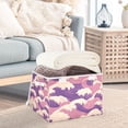 thumbnail image 3 of Yayeee Collapsible Cube Storage Bin with Lid Fabric Closet Decorative Basket with Handles, Purple Wave Pattern, 3 of 7