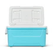 Igloo 48 QT Laguna Hard Sided Ice Chest Cooler, Aqua Blue and White