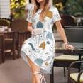 thumbnail image 3 of Naloa Cute Doodle Turtles Print Womens Summer A-Line Dress with Pockets,Short Sleeve Dresses,Flowy Beach Swing Dress for Vacation Travel, 3 of 6