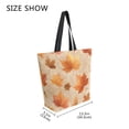 thumbnail image 4 of Open Top Canvas Tote Bag with Zipper Reusable Shopping Bag 13.5x15" Roomy Carryall Orange Autumn Leaves Pattern, 4 of 9