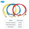 thumbnail image 3 of Uxcell 1/4 SAE Refrigerant Charging Hose 4.9ft 800 PSI 4000 PSI Manifold Gauge Hose with AC Adapters 3 Pack, 3 of 5