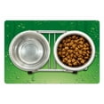 thumbnail image 1 of Green Pet Mat for Food and Water, Abstract Art Style Vector Illustration of Water Drops Background Print, Non-Slip Rubber Mat for Dogs and Cats, 18" X 12", by Ambesonne, 1 of 2