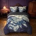 thumbnail image 3 of Homewish Halloween Theme Queen Bedding, Jungle Thorns Bedding Comforter Set Queen, Black Reversible 7 Pieces, 3 of 7