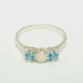 thumbnail image 2 of LBG 9k White Gold Opal & Blue Topaz ring Womens Anniversary Ring - Size 11.75, 2 of 6