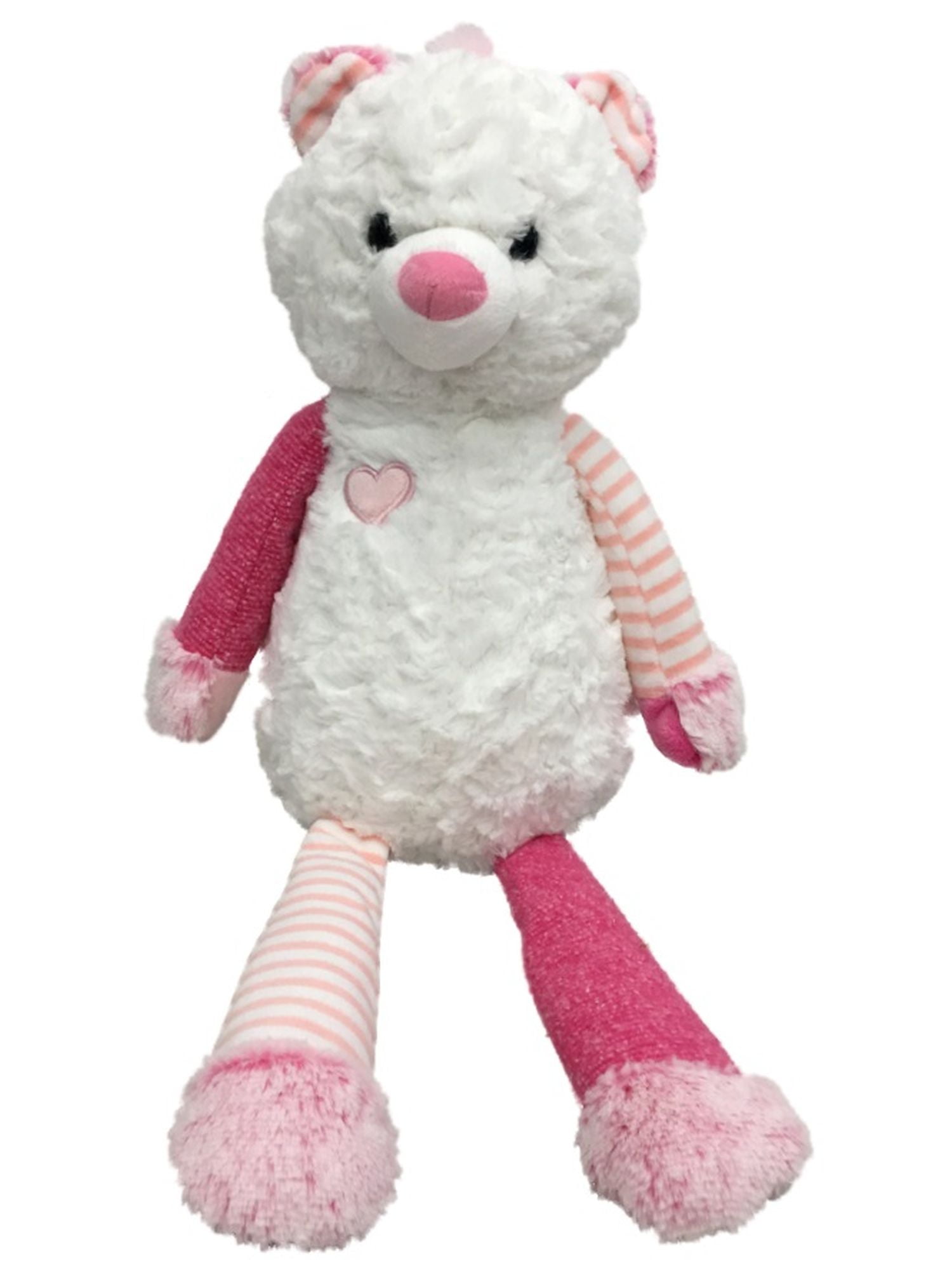 pink and white stuffed dog