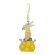 thumbnail image 1 of Colgante festivo de Pascua con forma de corazón y conejo de madera, 1 of 5