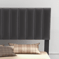 thumbnail image 4 of Full Size Platform Bed Frame with Fabric Upholstered Headboard,Wooden Slats Support, Fully Upholstered Mattress Foundation, 4 of 6