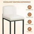 thumbnail image 6 of Modern Bar Stools Set of 2, Upholstered Counter Height 24.8" Bar Stools, Faux Leather Counter Stools Bar Chairs with Back, for Kitchen Island, White, 6 of 9