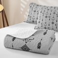 thumbnail image 4 of Erosebridal Geometric Aztec Quilt Full, Southwestern Dreamcatcher Full Bedspread Sets, Light Gray Black 3-Piece, 1 Coverlet and 2 Pillowcases, 4 of 7