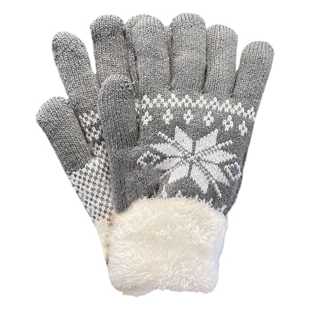 Knitted Cold Proof Plush Thickened Christmas Gloves