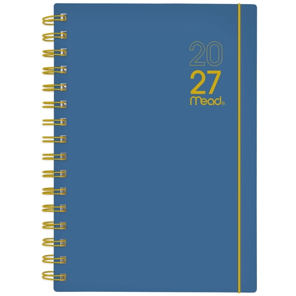 Mead Color Pop 2027 Weekly Monthly Planner, Denim Blue, Small, 5.5" x 8.5"