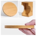 thumbnail image 4 of Posavasos de madera con soporte, juego de 6 posavasos de madera Wattne para bar, cocina, hogar, apartamento, posavasos redondos para el hogar y la cocina, madera de haya., 4 of 8