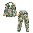 thumbnail image 4 of DISNIMO Floral Print Womens Button Down Pajama Set Long Sleeve Sleepwear 2 Piece Pj Set Soft Top and Wide Leg Pants Soft Comfy Ladies Lounge Sets, (Available in Plus Size), 4 of 7