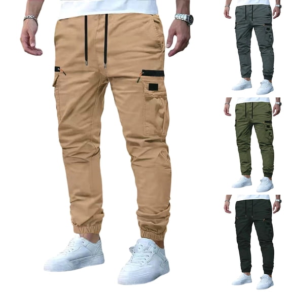 Men's American Loose High Street Leisure Sports Multi-Pocket Workwear Pants - Casual Cargo Trousers for Fashion, Outdoor, and Everyday UseBlackL
