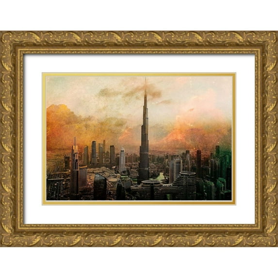 Chiriaco, Carmine 14x11 Gold Ornate Wood Framed with Double Matting Museum Art Print Titled - Burj Khalifa