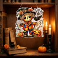 thumbnail image 4 of Halloween Diamond Art Pendant, Ghost Black Cat Scarecrow Door Hanger, Acrylic Imitation Diamond Printed Wall Window Decor by MPOISVA, 4 of 6