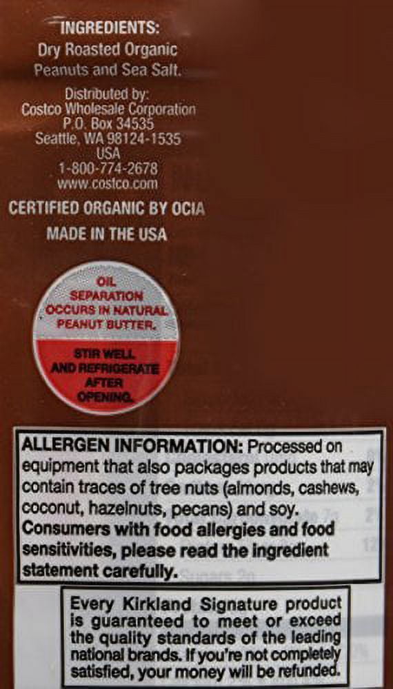 Kirkland Signature Organic Peanut Butter 2Count, 28 Oz