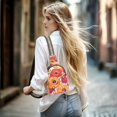 thumbnail image 5 of FORMRS Womens Crossbody Sling Bag Travel Daypack Shoulder Chest Backpack, Orange Hand Drawn Floral, 5 of 7