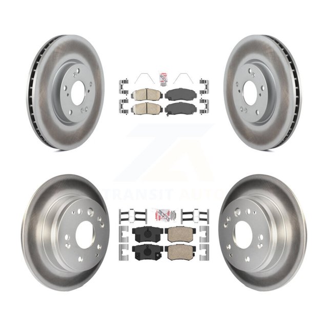 Transit Auto Front Rear Ceramic Pads and Coated Disc Brake Rotors Kit for Car 2004-2005 Acura TL Automatic transmission KGA-103232
