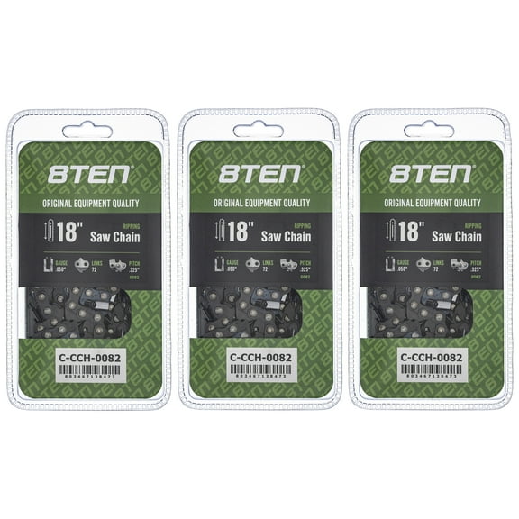 Ripping Chainsaw Chain 18 inch .050 .325 72DL for Echo Husqvarna Poulan 3 Pack 810-CCC2204H