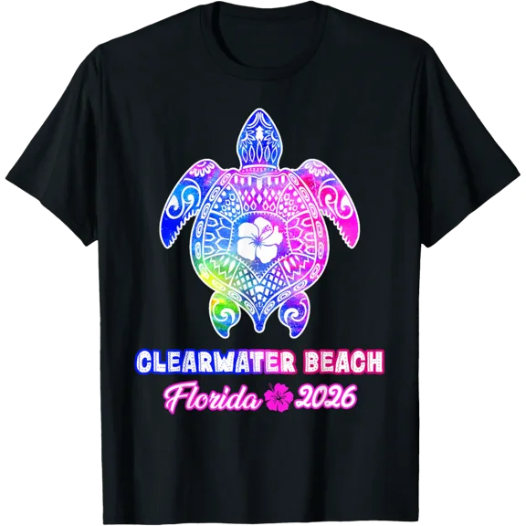 Clearwater Beach Florida Sea Turtle Tie Dye Summer T-Shirt