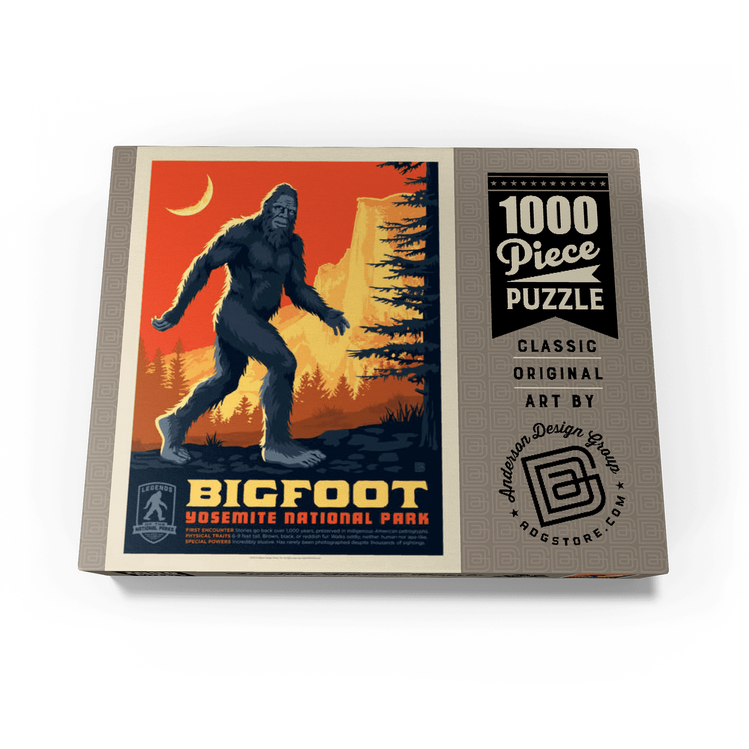 MyPuzzle - Legends Of The National Parks: Yosemite's Bigfoot, Vintage Poster - Premium 1000 Piece Jigsaw Puzzle for Adults