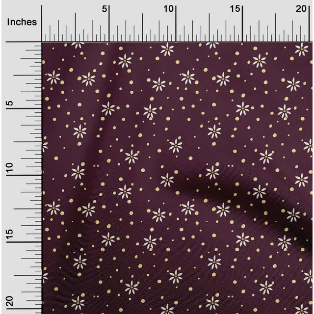 oneOone Cotton Poplin Fabric Dot & Flower Floral Print Fabric by Yard 42 Inch Wide
