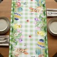 thumbnail image 5 of Table Runners 72 Inches Long Dress Scarves, Easter Farmhouse Kitchen Table Runner, Coffee Tablerunners, Spring Gnomes Flowers Rabbit Butterfly Green Plaid 18x72 Inch, 5 of 9