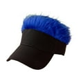 thumbnail image 4 of Segolike Men's Novelty Spiked Hair Visor with Wig Peaked Baseball Hat for Photography Blue, 4 of 8