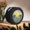 thumbnail image 6 of Fuzoiu Flower Butterfly Skull Couple Print Portable Jewelry Box,Round Mini Leather Travel Jewelry Case,Small Travel Jewelry Organizer,Jewelry Holder for Ring Necklace Earring for Women Girls-Black, 6 of 7