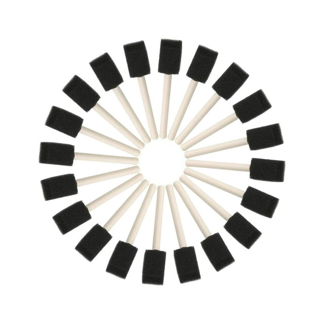 20x cepillos de espuma cepillo con mango de madera herramientas de dibujo cepillo de esponja juego de cepillos de esponja para proyectos de manualidad
